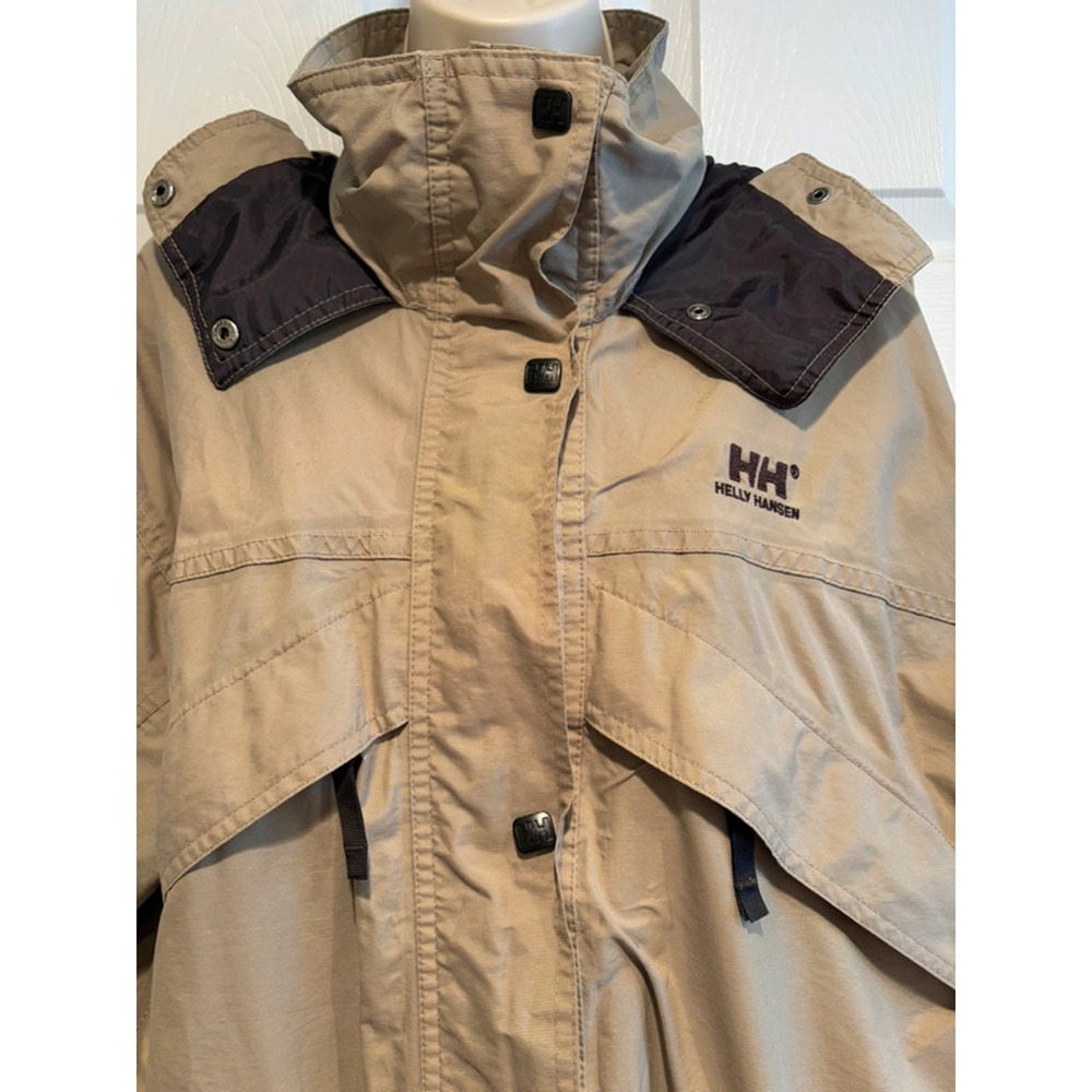 Helly Hansen Helly Tech Waterproof Parka Jacket Mens M Beige Gorpcore